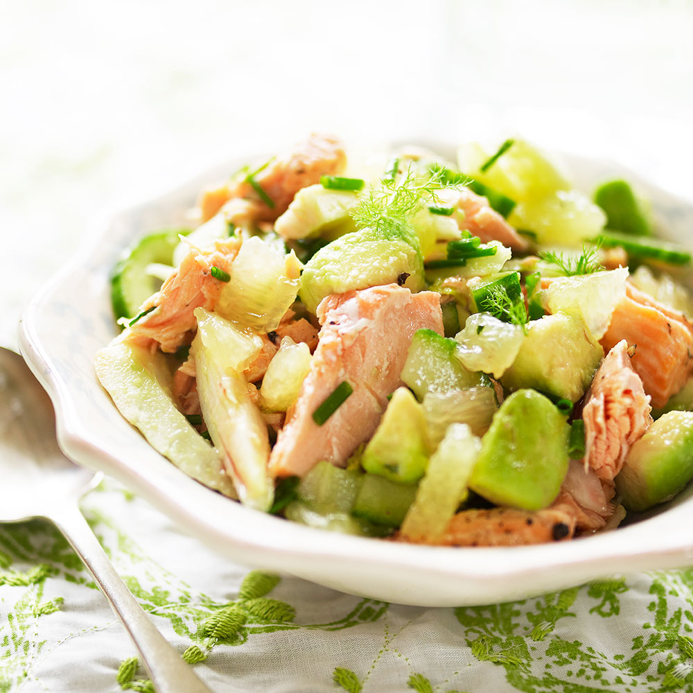 Trout, Fennel, Avocado And Cucumber Salad
