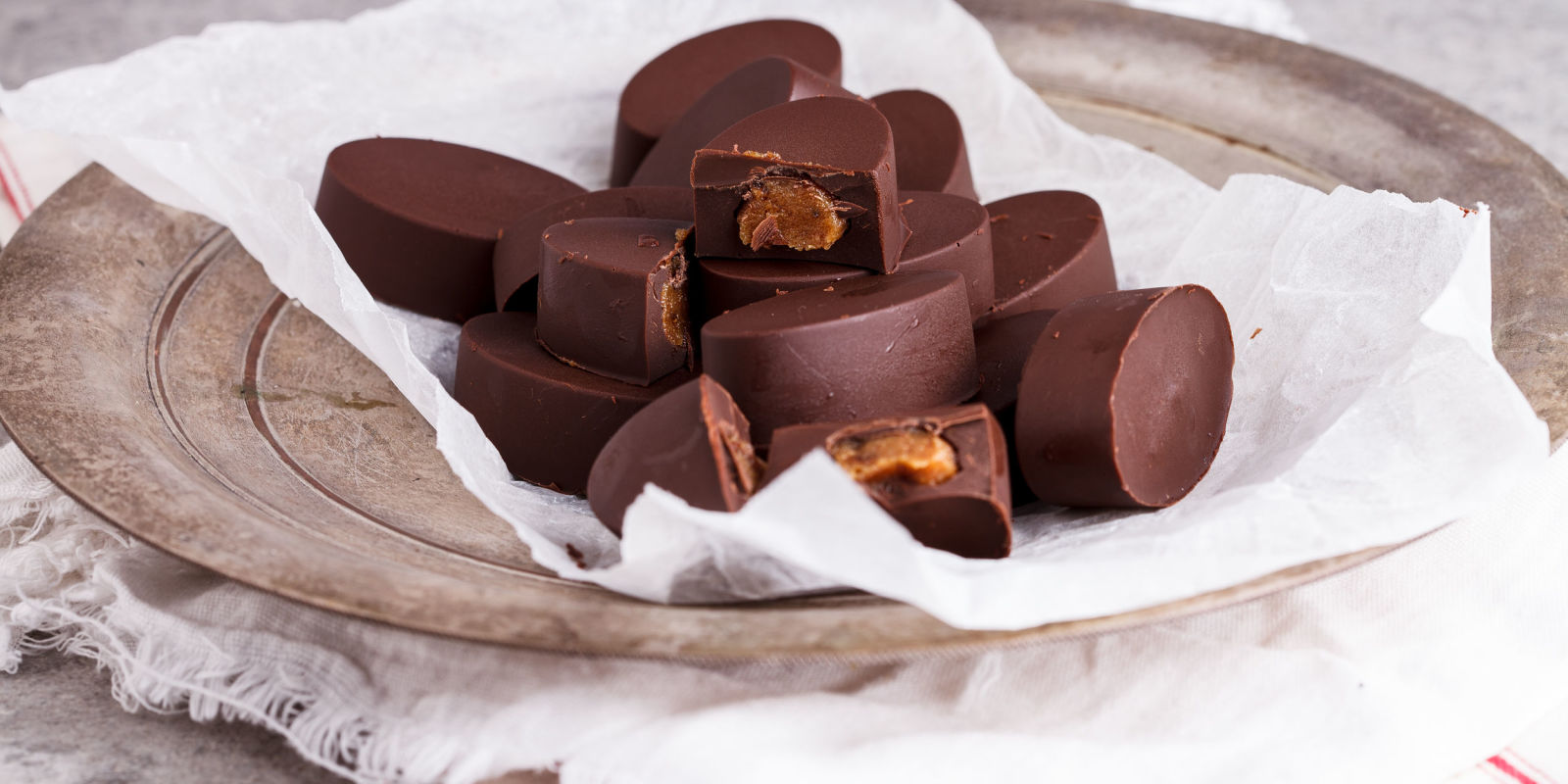 Homemade sugarfree chocolate caramels recipe from Angelique Panagos